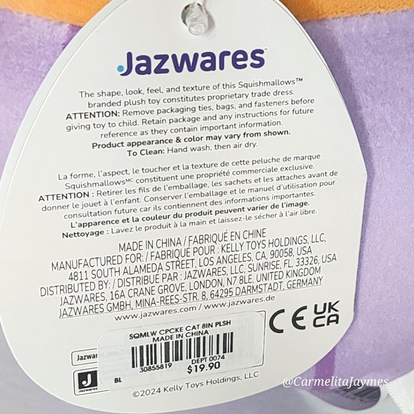 MIRIAM πΊπ§ Cupcake Cat Original Squishmallow by Kelly Toy β NWT β - Picture 8 of 8